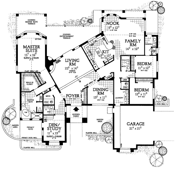 Modern Floor Plan - Main Floor Plan #72-324