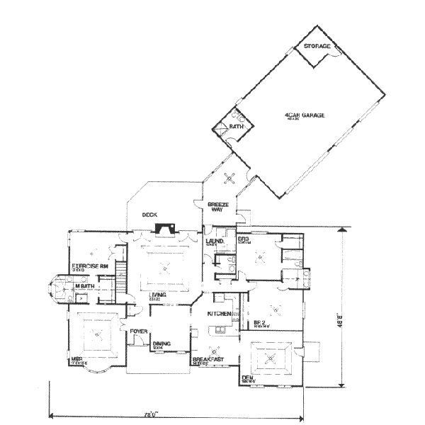 European Floor Plan - Main Floor Plan #30-185