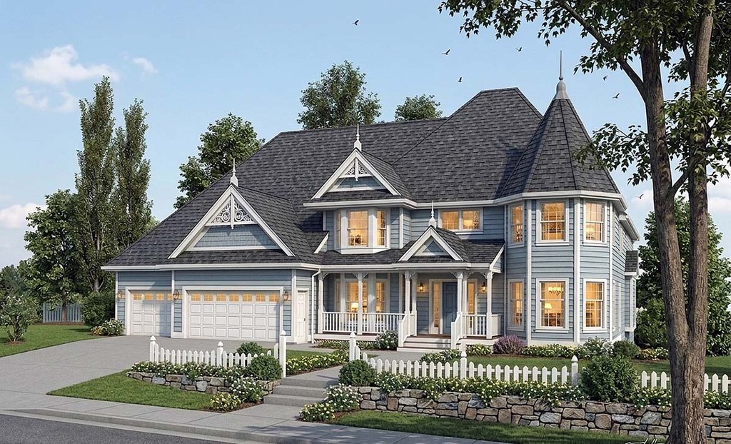 Exterior - Front Elevation 2 for Victorian House Plan #312-627 - 4 bed, 2.5 bath