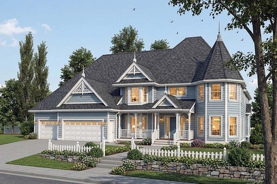 Exterior - Front Elevation for Victorian House Plan #312-627 - 4 bed, 2.5 bath