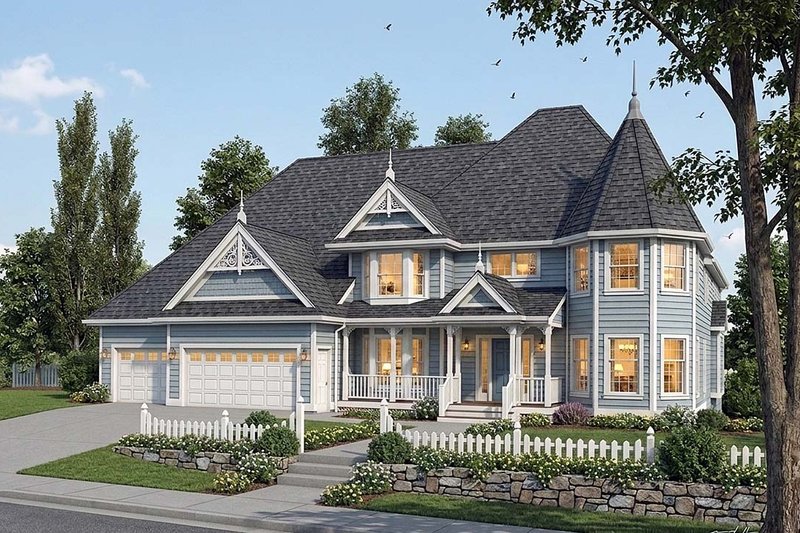 Exterior - Front Elevation 2 for Victorian House Plan #312-627 - 4 bed, 2.5 bath
