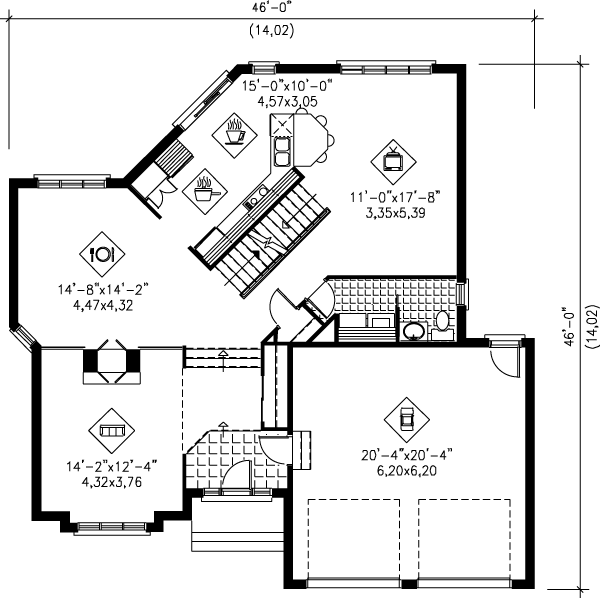 Traditional Floor Plan - Main Floor Plan #25-2014