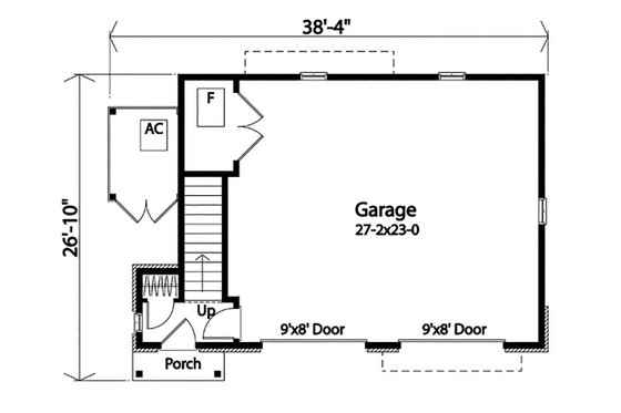 Floor Plan - Main Floor for Country House Plan #22-605 - 1 bed, 1 bath