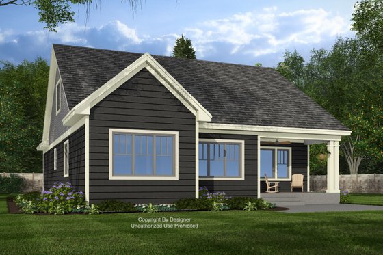 Exterior - Rear Elevation for Bungalow House Plan #51-1408 - 3 bed, 2.5 bath