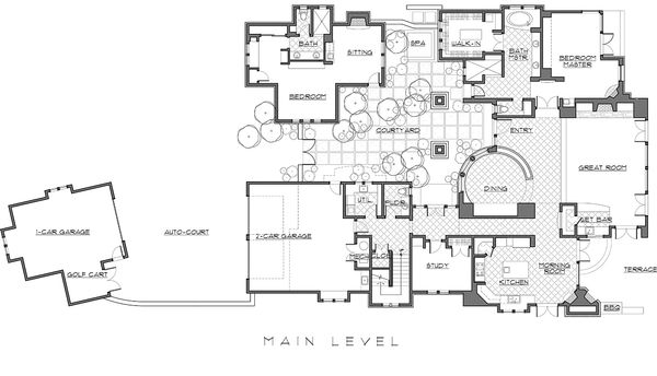 Mediterranean / Craftsman style house plan