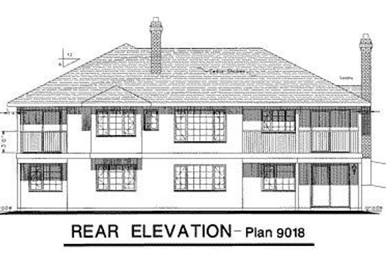 Exterior - Rear Elevation for Traditional House Plan #18-9018 - 3 bed, 2 bath