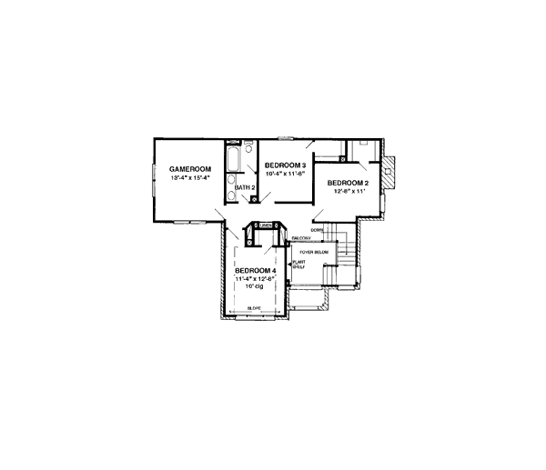 Home Plan - European Floor Plan - Upper Floor Plan #410-237