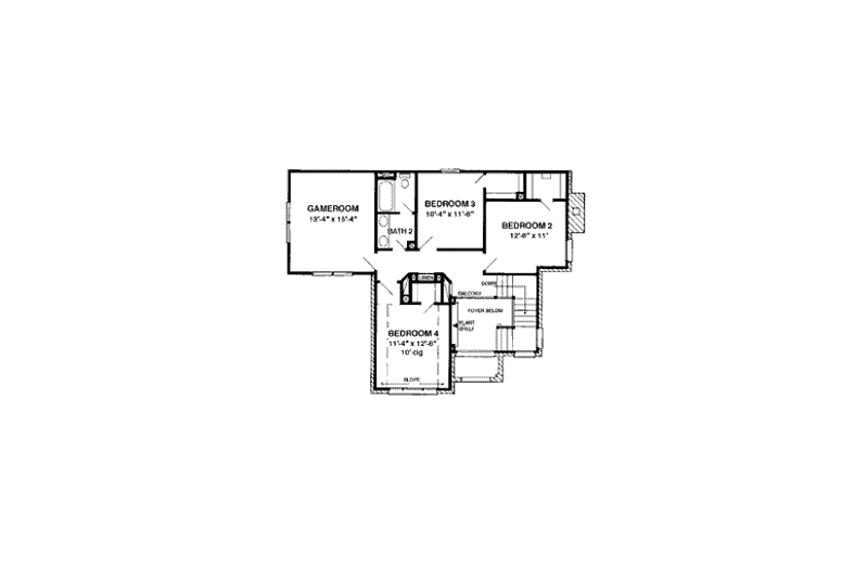 Home Plan - Floor Plan - Upper Floor for European House Plan #410-237 - 4 bed, 2.5 bath