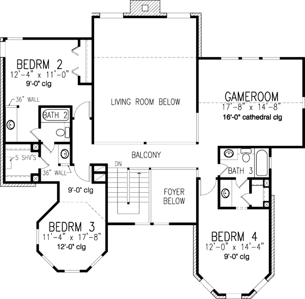 Victorian Floor Plan - Upper Floor Plan #410-408
