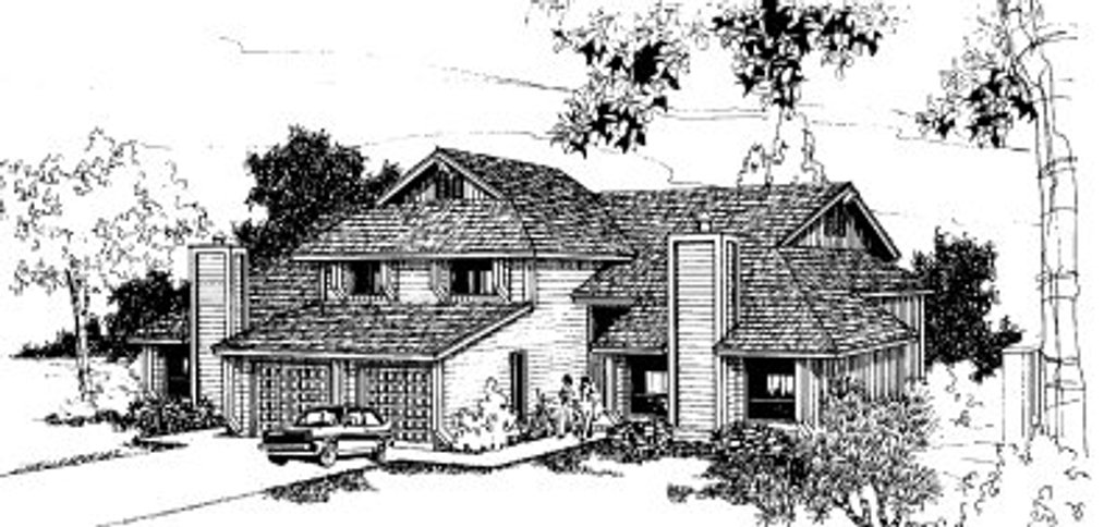 Exterior - Front Elevation 2 for Modern House Plan #303-228 - 2 bed, 1.5 bath