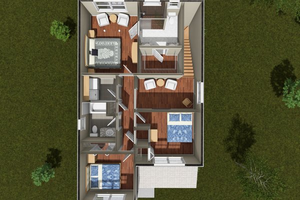 Architectural House Design - Floor Plan - Upper Floor 1 for Modern House Plan #513-2463 - 3 bed, 2.5 bath