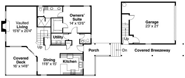Architectural House Design - Floor Plan - Main Floor Plan #124-626