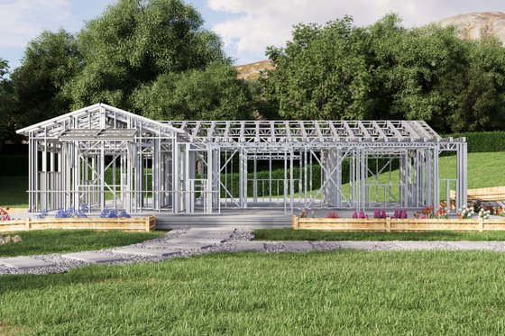 Exterior - Front Elevation 9 for Mediterranean House Plan #1106-111 - 3 bed, 1 bath