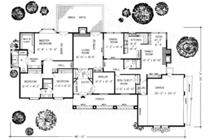 Floor Plan - Main Floor for Tudor House Plan #312-180 - 4 bed, 3 bath