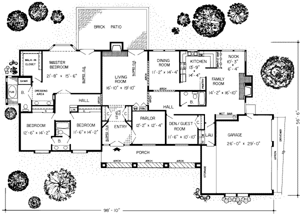 Tudor Floor Plan - Main Floor Plan #312-180