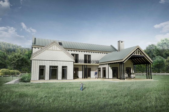 Exterior - Rear Elevation for Farmhouse House Plan #924-5 - 3 bed, 2.5 bath