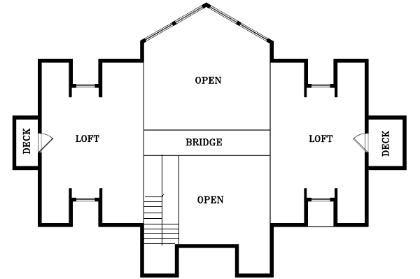 Modern Floor Plan - Upper Floor Plan #1-1480