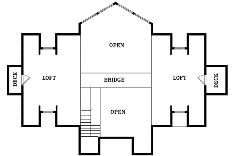 Architectural House Design - Floor Plan - Upper Floor for Modern House Plan #1-1480 - 1 bed, 2.5 bath