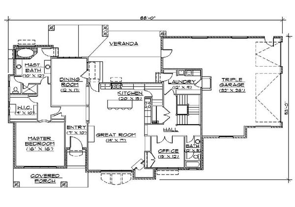 Dream House Plan - European Floor Plan - Main Floor Plan #5-355