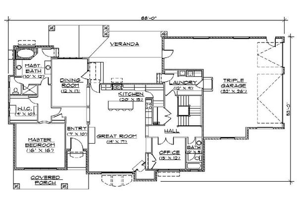 European Floor Plan - Main Floor Plan #5-355