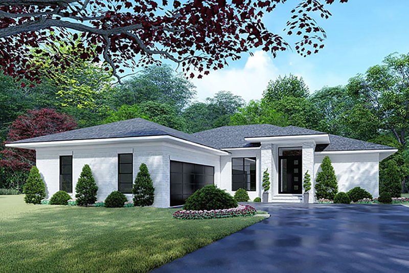 Home Plan - Exterior - Front Elevation 3 for Mediterranean House Plan #923-124 - 4 bed, 2 bath