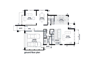 Floor Plan - Main Floor for Modern House Plan #496-11 - 4 bed, 2.5 bath