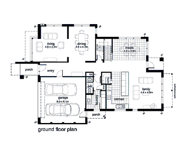 Modern Floor Plan - Main Floor Plan #496-11