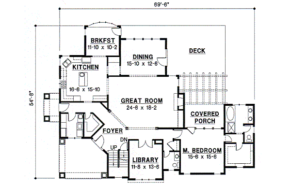 Traditional Floor Plan - Main Floor Plan #67-437