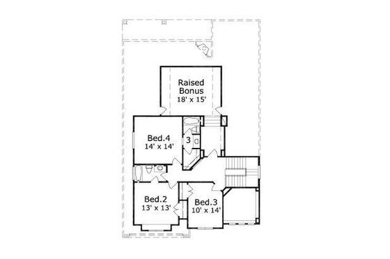 Floor Plan - Upper Floor for European House Plan #411-492 - 4 bed, 3.5 bath