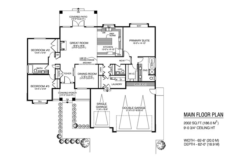 House Design - Floor Plan - Main Floor for Craftsman House Plan #1100-151 - 3 bed, 2.5 bath