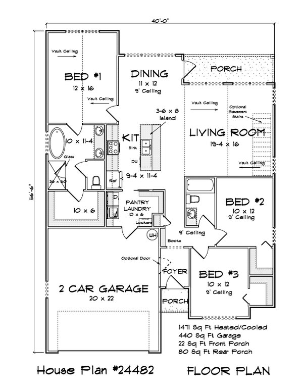 Home Plan - Cottage Floor Plan - Main Floor Plan #513-2275