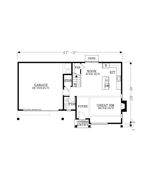 House Blueprint - Contemporary Floor Plan - Main Floor Plan #53-728