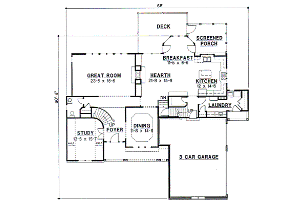 European Floor Plan - Main Floor Plan #67-612