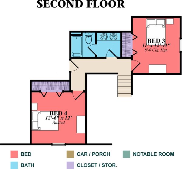 Architectural House Design - Country Floor Plan - Upper Floor Plan #63-270