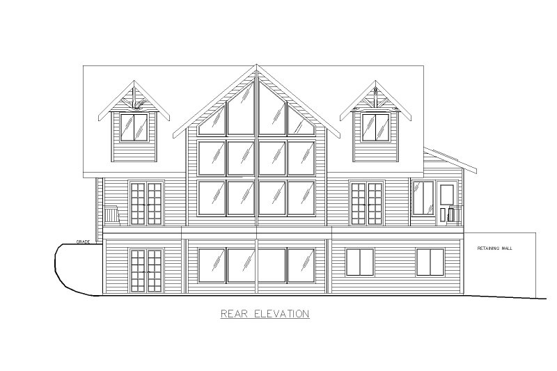 Architectural House Design - Exterior - Rear Elevation for Craftsman House Plan #117-1104 - 3 bed, 2.5 bath