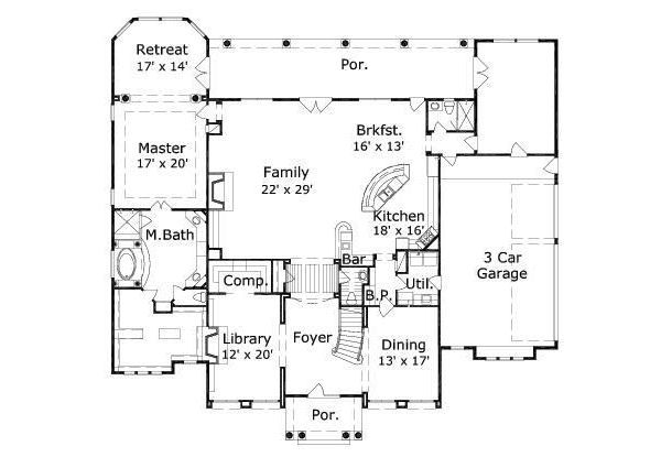 European Floor Plan - Main Floor Plan #411-542