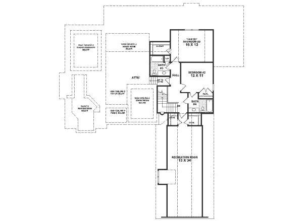 European Floor Plan - Upper Floor Plan #81-366