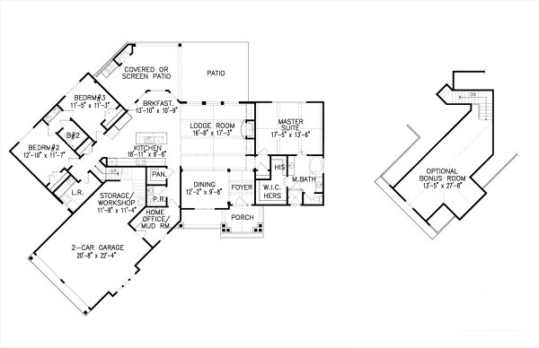 House Plan Design - Ranch Floor Plan - Main Floor Plan #54-549