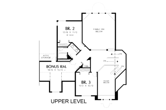 Floor Plan - Upper Floor for Traditional House Plan #48-142 - 5 bed, 4.5 bath