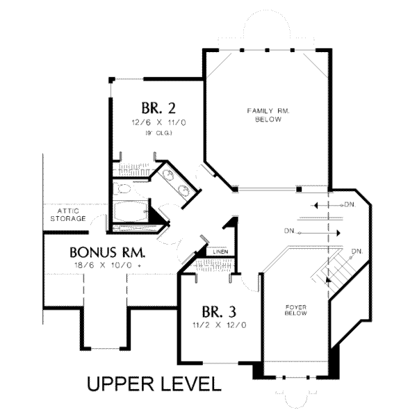 Dream House Plan - Traditional Floor Plan - Upper Floor Plan #48-142