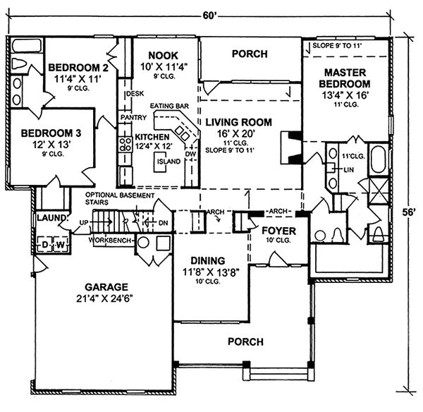 House Blueprint - Farmhouse Floor Plan - Main Floor Plan #20-119