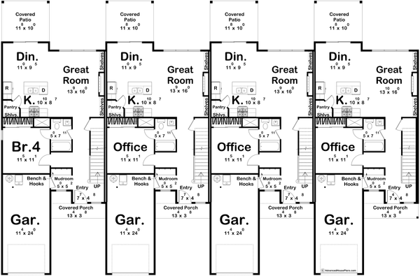 Dream House Plan - Floor Plan - Main Floor for Farmhouse House Plan #455-781 - 3 bed, 3 bath