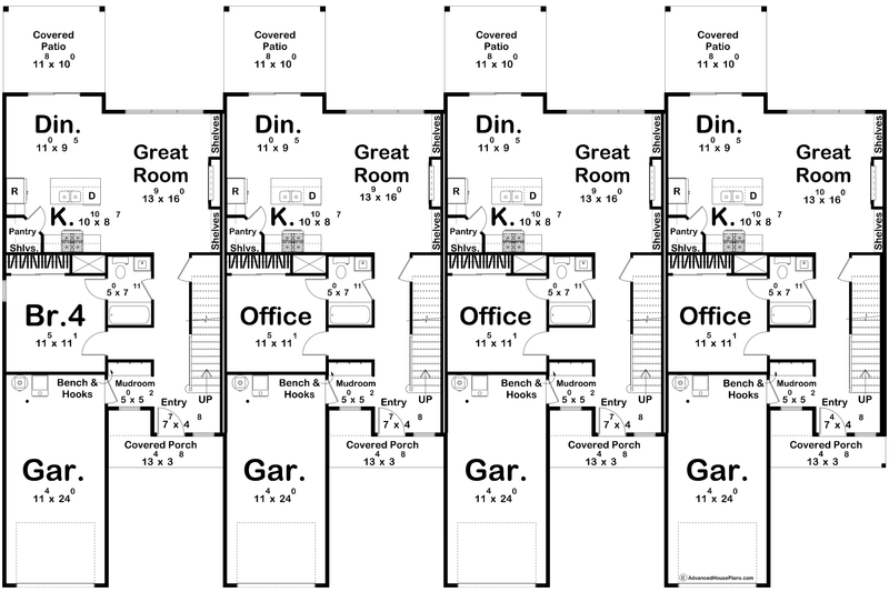 Dream House Plan - Floor Plan - Main Floor for Farmhouse House Plan #455-781 - 3 bed, 3 bath