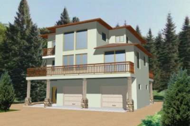 Dream House Plan - Modern Exterior - Front Elevation Plan #117-440