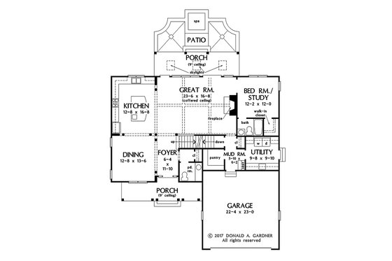 Floor Plan - Main Floor for Country House Plan #929-1034 - 5 bed, 4.5 bath