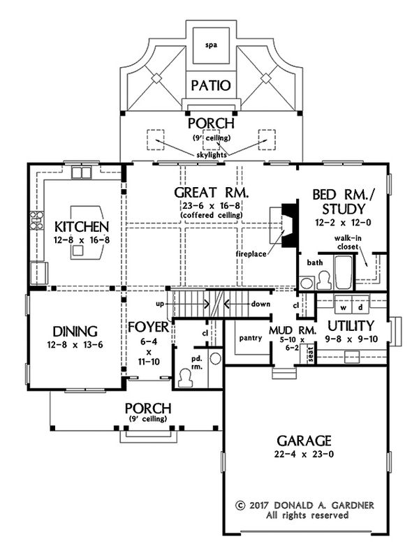 Country Floor Plan - Main Floor Plan #929-1034