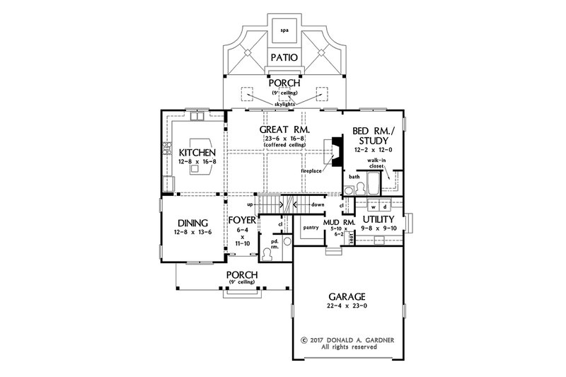 House Design - Floor Plan - Main Floor for Country House Plan #929-1034 - 5 bed, 4.5 bath