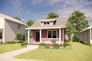 Architectural House Design - Exterior - Front Elevation for Bungalow House Plan #936-43 - 2 bed, 1 bath