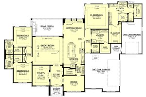 Floor Plan - Main Floor for Farmhouse House Plan #430-266 - 3 bed, 3.5 bath
