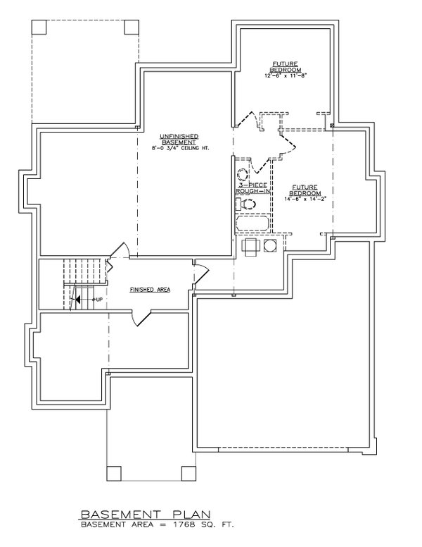 Prairie Floor Plan - Lower Floor Plan #1100-53